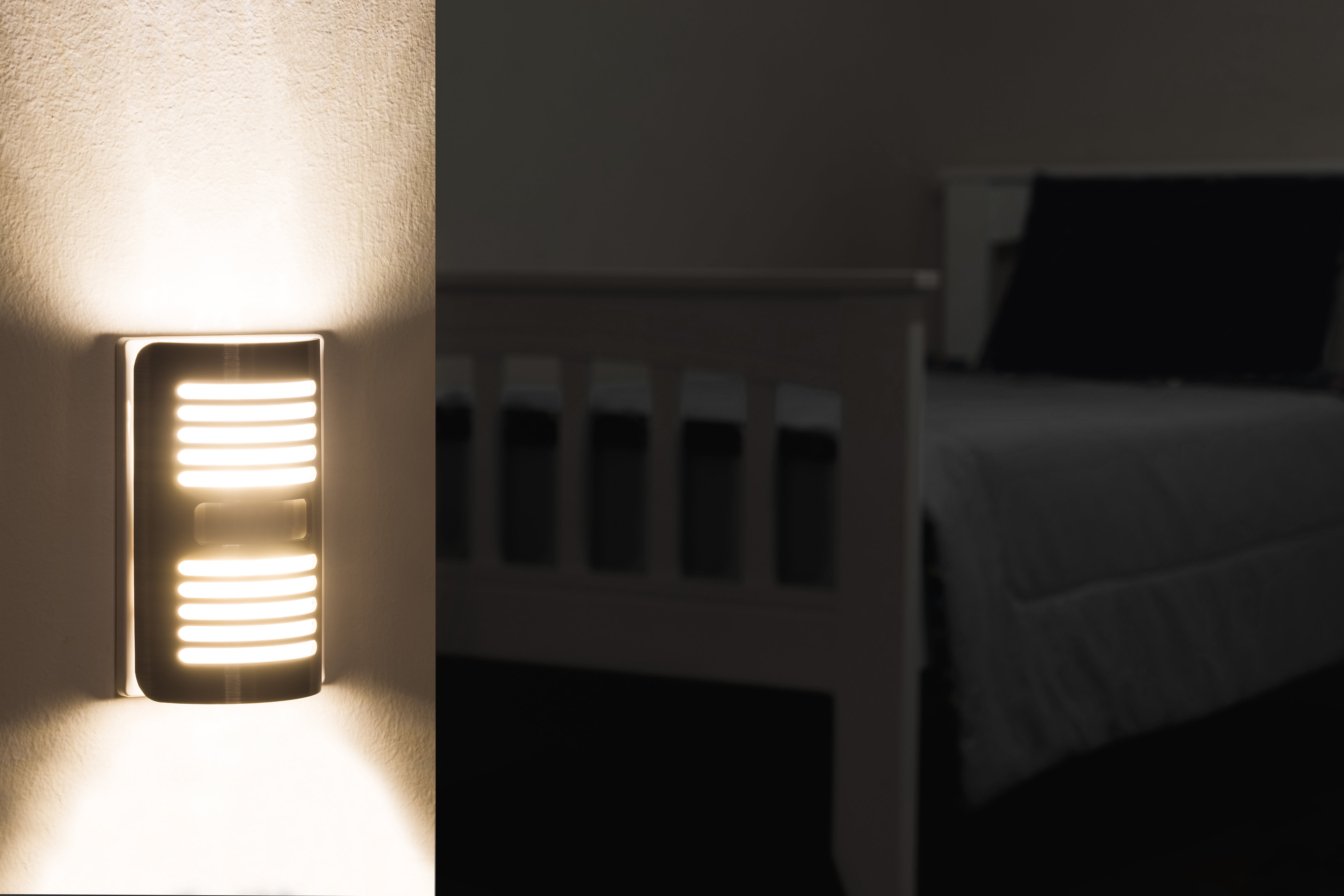 GE Coverlite LED Motion-Select Night Light, Plug-in, Brushed Nickel, 37299