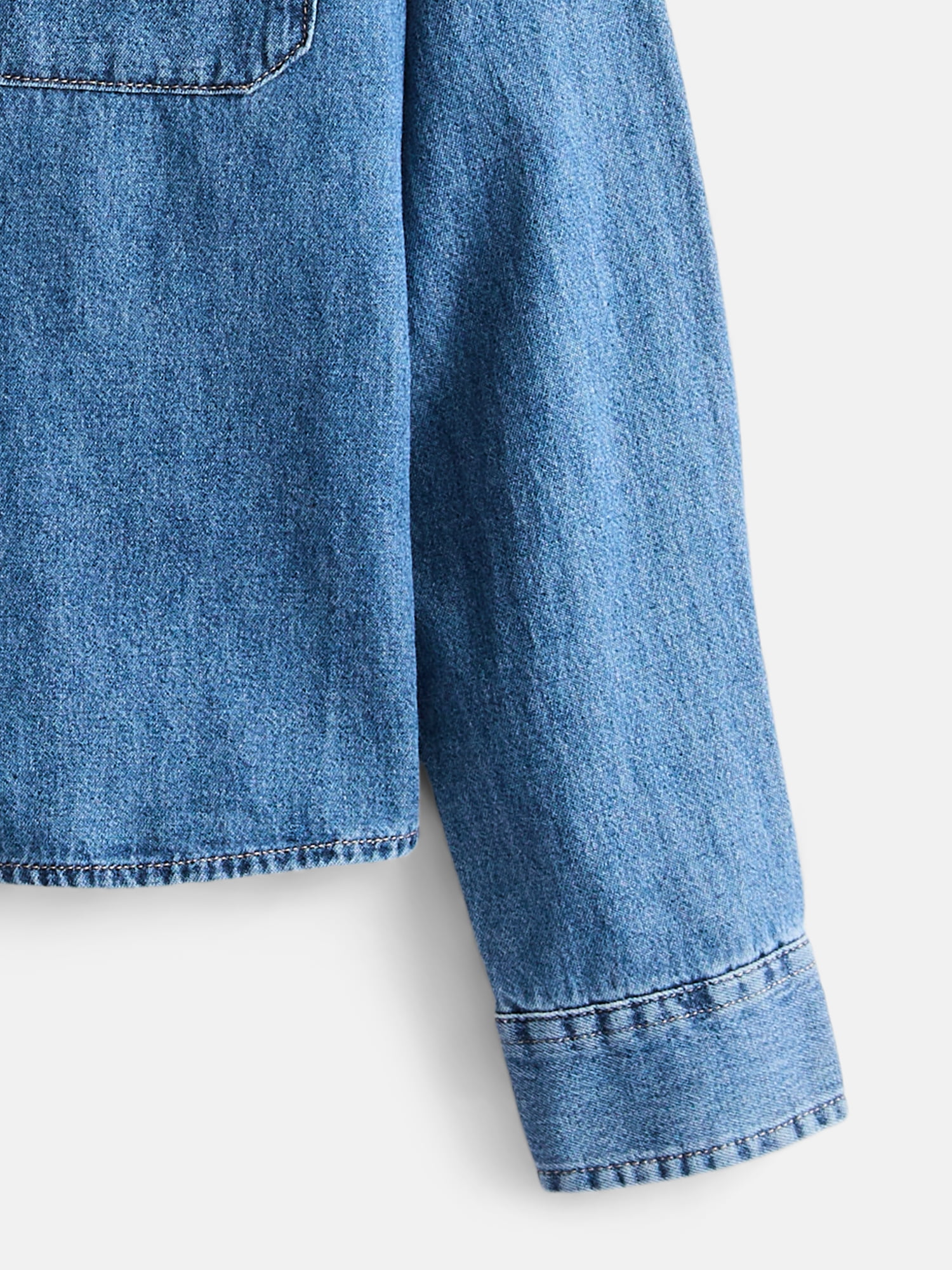 Wonder Nation Boys' Denim Shirt with Long Sleeves, Sizes 4-18