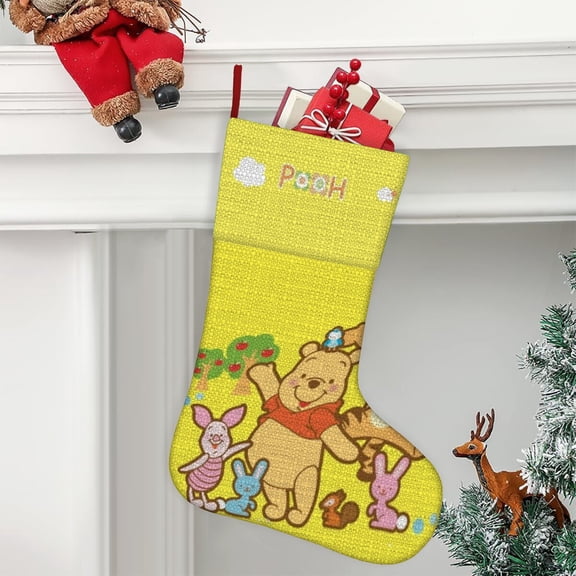 Winnie Ultra soft velvet Christmas socks, Large Super Soft Christmas Stockings For Christmas Xmas Tree Holiday Fireplace Family Decor Gifts
