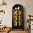thumbnail image 2 of Vcatnet 70.8" Arched Kitchen Pantry Storage Cabinet, Tall Wood Storage Cabinet with Doors and Shelves for Dining Room, Living Room and Bedroom, Black, 2 of 10