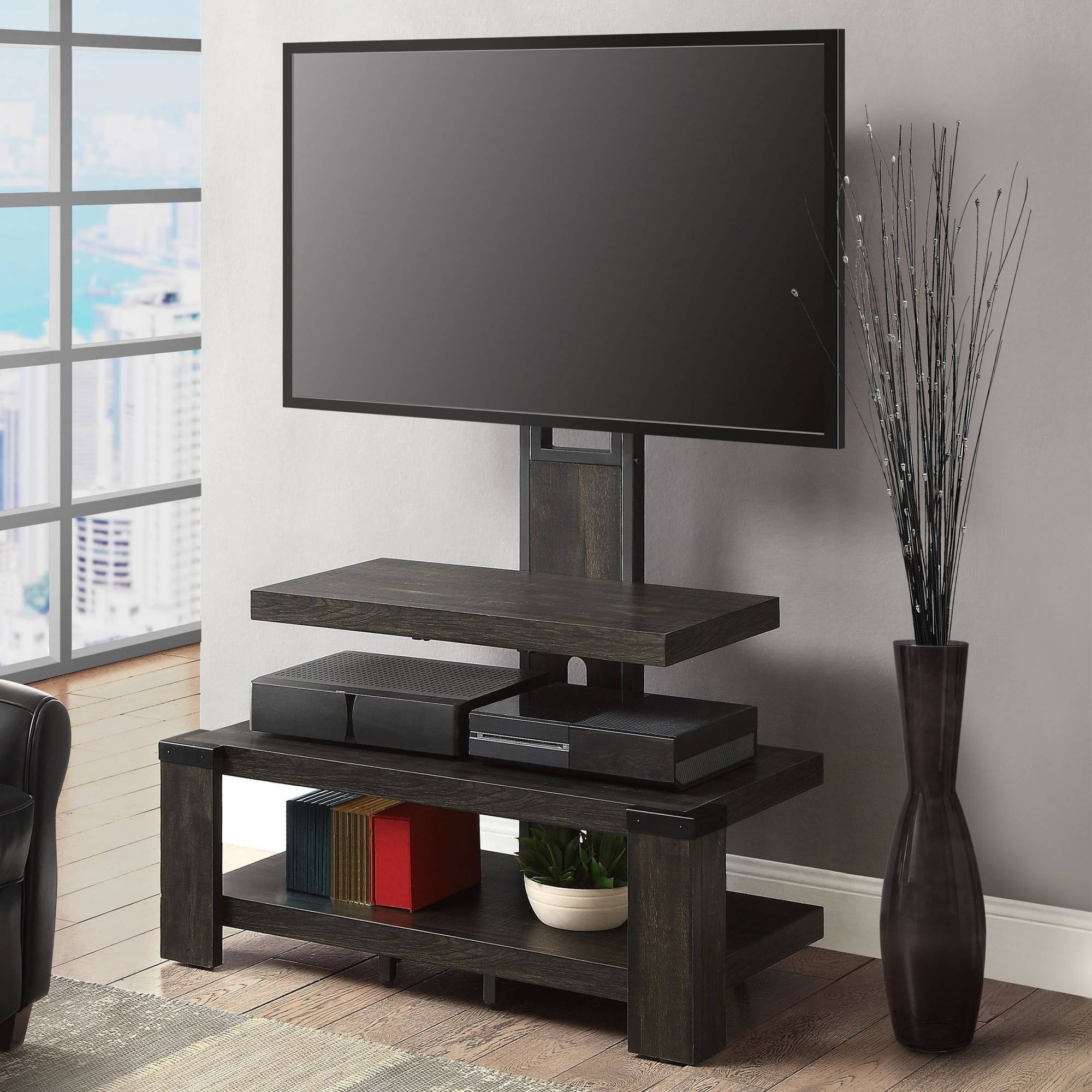 Whalen 3 Shelf Television Stand With Floater Mount For Tvs Up To