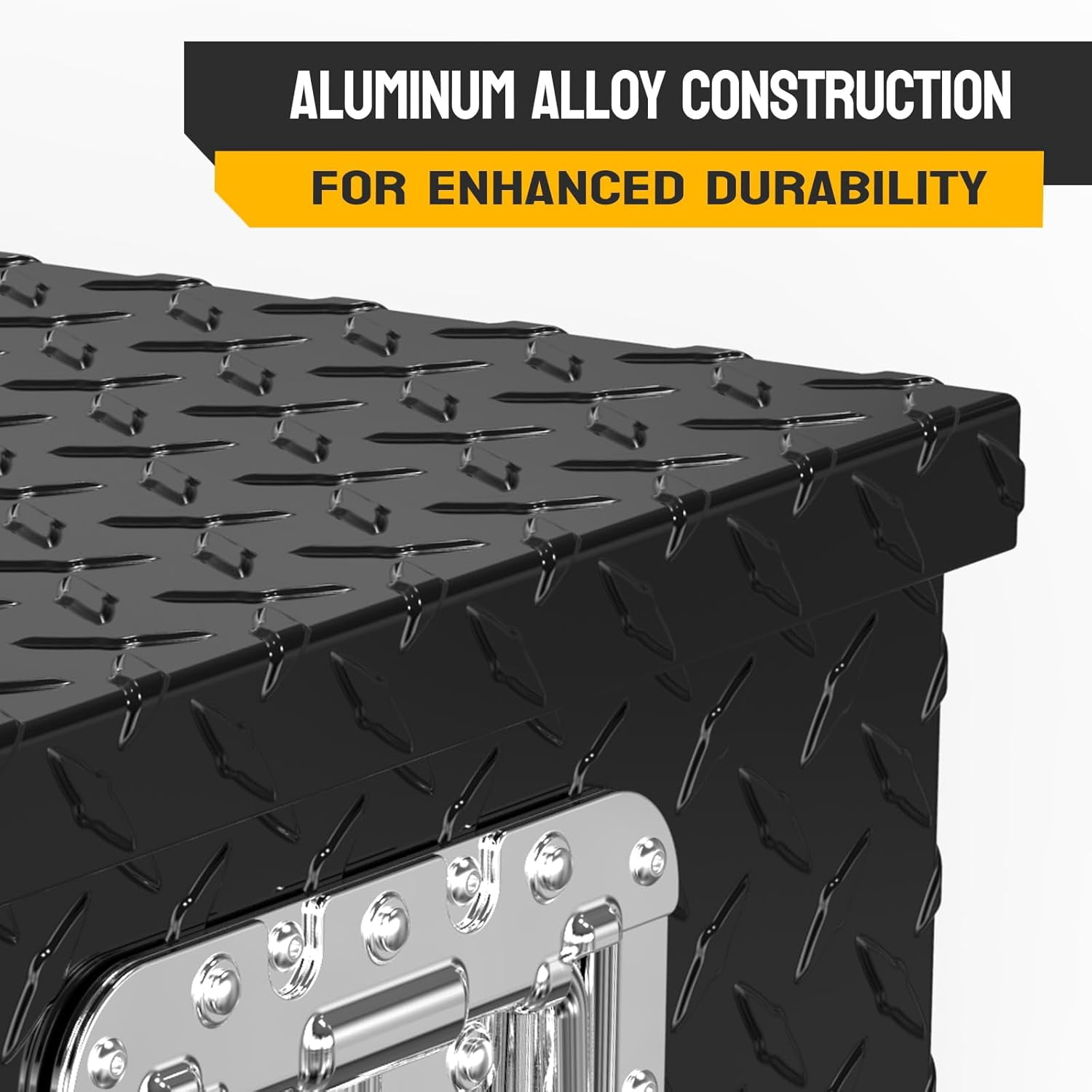 Ktaxon 39" Truck Bed Tool Box, Aluminum Tool Storage Organizer Chest, Diamond Plate Trailer Tool Box