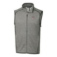 thumbnail image 2 of Men's Cutter & Buck Heather Gray Mississippi State Bulldogs Mainsail Sweater-Knit Full-Zip Vest, 2 of 3