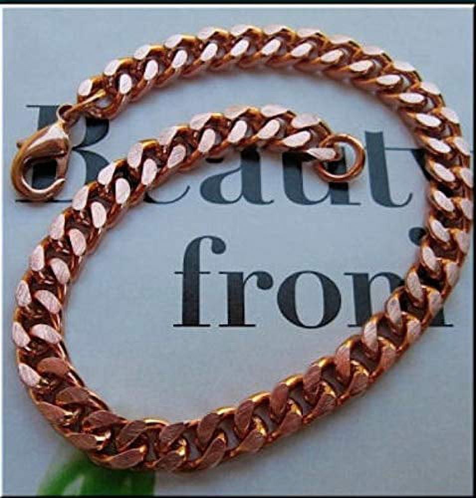 9 1/2 Inch Copper Anklet, 1/4 of an inch wide, CA651G - Made in the USA. Medium weight design.