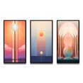 thumbnail image 2 of Designart "Circular Pastel Minimalism Moon Phases V" Modern Geometric Framed Wall Art Set Of 3 - Pink Abstract Frame Canvas Set For Living Room Decor, 2 of 7