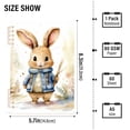 thumbnail image 3 of Rabbit Coat Leaves Ring Binder Notebook Journey Note Diary College Ruled Spiral Notebook Study Loose Leaf Paper A5 60 Pages, 3 of 8