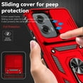 thumbnail image 4 of Motorola Moto G Stylus 5G 2024 Case,Dteck Shockproof Rubber Rugged Case Hybrid Hard Ring Holder Kickstand Slide Camera Lens Protector Cover for Moto G Stylus 5G 2024, Red, 4 of 9