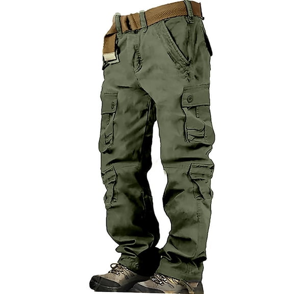 WTXUE Cargo Pants Cargo Trousers Hiking Pants 8 Pocket Plain Comfort Breathable Outdoor Going Out Cotton Pants Loose for Men 42