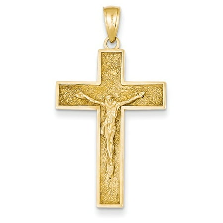 14k Yellow Gold Polished Crucifix Pendant