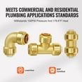 thumbnail image 5 of VEVOR Pipe Fittings, 1/2" 25PCS (10xStraight, 10xElbows, 5xTees) Brass Pipe Fittings, Push-Fit Pipe Connector Brass Air Fittings, Plumbing Fittings Adapter for Heating/Shower Systems, Water Pipes, 5 of 8