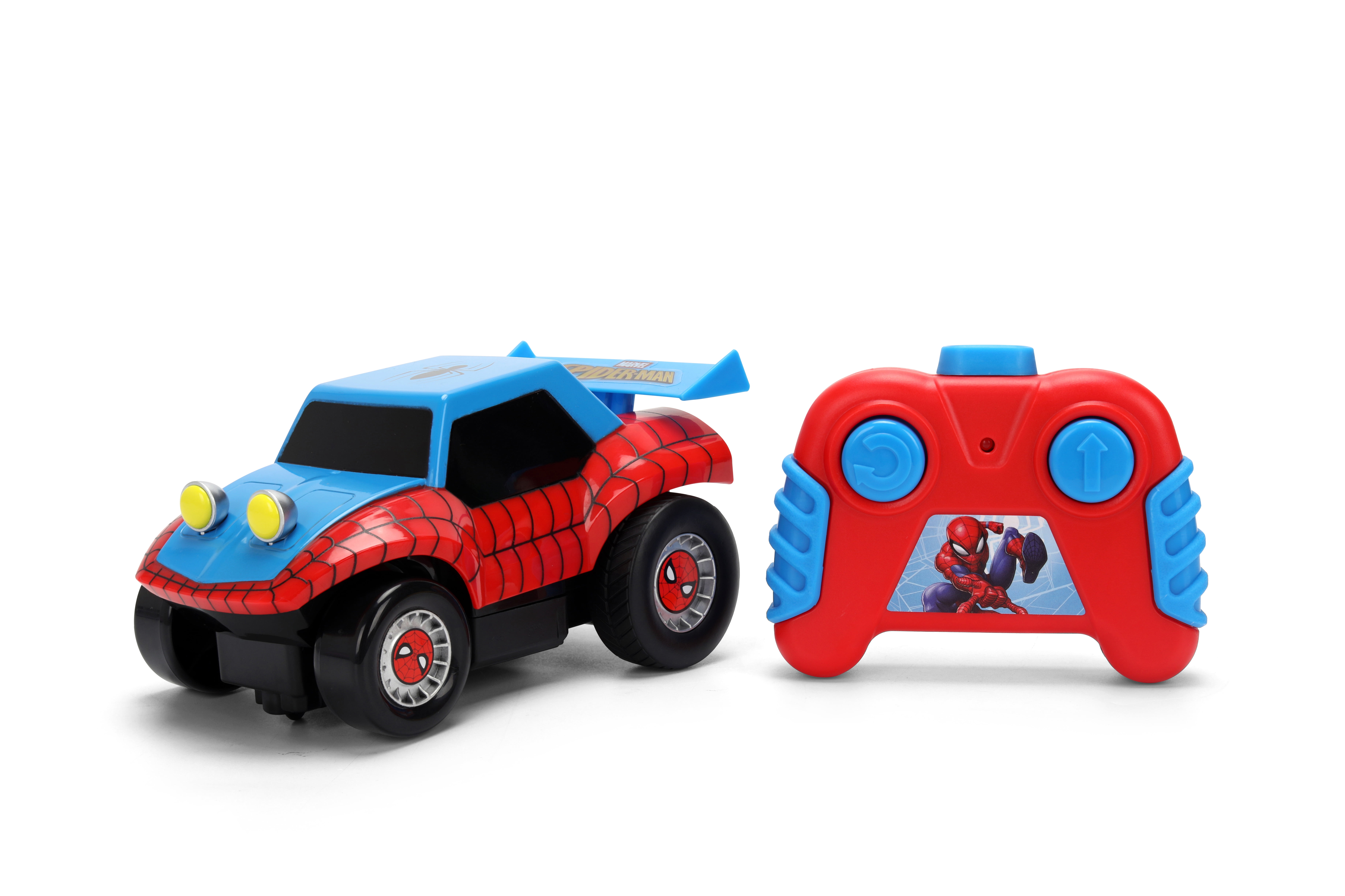 Marvel Spider-Man 1:32 Scale RC Car – Simple Function Remote Control Toy with Themed Controller by Jada Toys