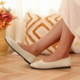 thumbnail image 4 of Tawop Shoes Women Womens Dress Shoes Work Shoes Flats Pointy Toe Casual Dress White 6.5, 4 of 7