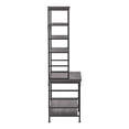 thumbnail image 3 of Furniture of America Garna Industrial Metal 6-Shelf Bookcase in Antique Gray, 3 of 6