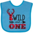 thumbnail image 3 of Inktastic Plaid Deer Wild and 1 with Arrow Boys or Girls Baby Bib, 3 of 4