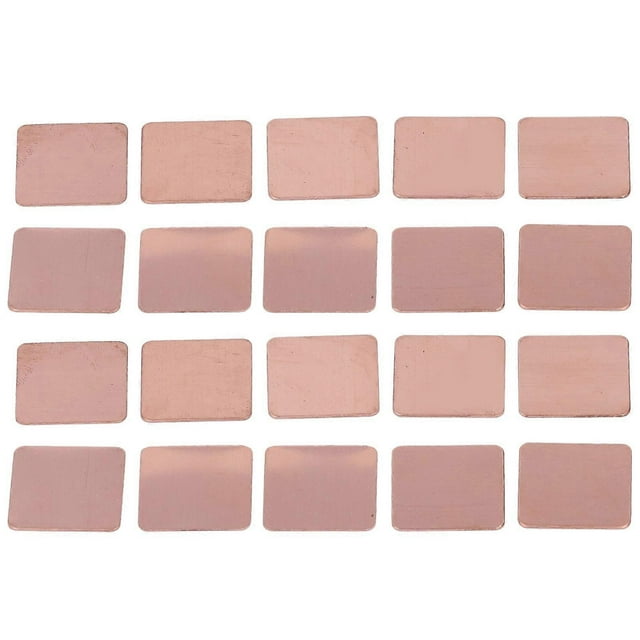 20Pcs Copper Heat Sink Shim Strong Thermal Conductivity Copper Thermal Pad for Laptop CPU GPU 0.3mm / 0.01in