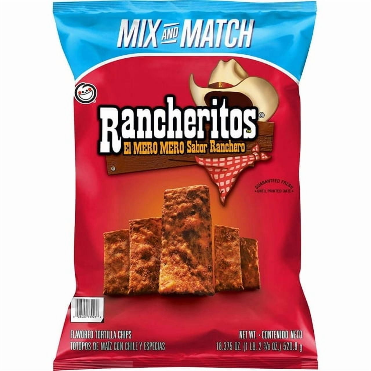 Rancheritos El Mero Sabor Ranchero Flavored Tortilla Chips — 18.37 oz-4pk, With Olive White Bowl By OMA