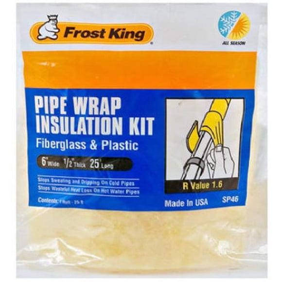 Kit de tubos de fibra de vidrio Insulation Thermwell SP46 de 15 cm x 7,5 m