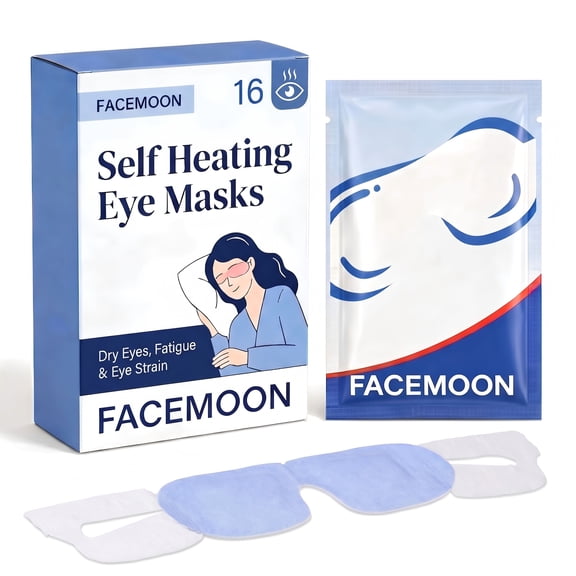 16 Pack Self-Heating Warm Eye Masks, Warm Compress for Dry Eye, Stye & Irritation Relief, Screen Fatigue & Eye Strain, Unscented Disposable Self Heating Eye Mask for Travel, Spa and Rest