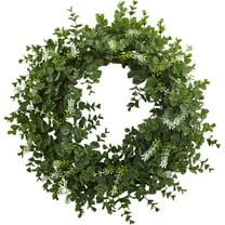 Nearly Natural Eucalyptus Wreath, 18.0" (Assorted Colors)