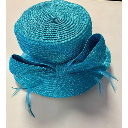 August Hat Company Metallic Bow Cloche Hat, Turquoise