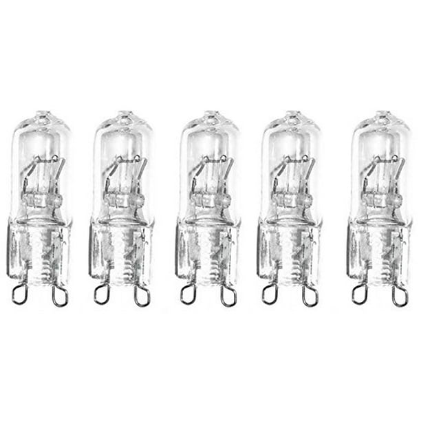 (Pack of 5) 75W G9 75 Watt Clear T4 Halogen Line Voltage G9 Bulb 75Watt