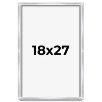 18x27 Frame Silver Whitewashed Wood Grain Solid Wood Shadow Box | 0.75 Inch Moulding Width | 0.75