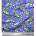 thumbnail image 1 of Soimoi Purple polyester Crepe Fabric Crabs Ocean Printed Fabric 1 Yard 52 Inch Wide, 1 of 3