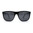 thumbnail image 2 of Polarized Mens Flat Top Rectangular Sport Horn Rim Sunglasses Shiny Black, 2 of 4