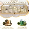 thumbnail image 5 of Sesslife Full Size Floor Bed with High Fence & Door, Wood Toddler Bed with Salts and 21.5” Safety Guardrails, Montessori Floor Bed, Full Bed Frame for Kids Boys Girls, No Box Spring Needed, Natural, 5 of 6