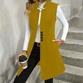 thumbnail image 5 of RYRJJ Womens Long Wool Vest Fall Winter Sleeveless Blazer Jackets Business Work Single Breasted Trench Coats with Pockets(Yellow,S), 5 of 9