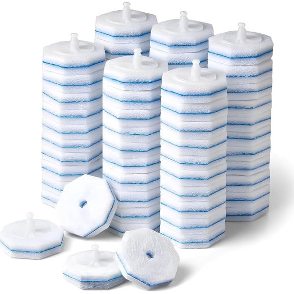 60pcs Disposable Toilet Wand Refill Compatible with Clorox Toilet Brush, Disposable Toilet Cleaning Brush Heads Refills for Deep Cleaning