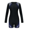 thumbnail image 7 of AKOEE Women's One Piece Boyleg Swimsuit Long Sleeve Sun Protection Athletic Zipper Surfing Bathing Suit UPF 50+ (S, Blue), 7 of 7