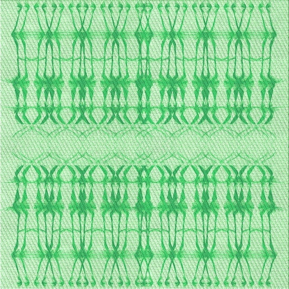 Ahgly Company Indoor Square Patterned Stoplight Go Green Area Rugs, 8' Square