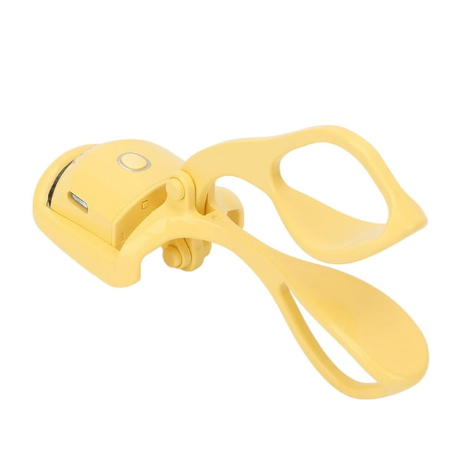 Heated Lash Curler, USB Long Lasting Handheld Heated Eyelash Curler 2 Temperature Modes Rechargeable For Travel For Female Yellow