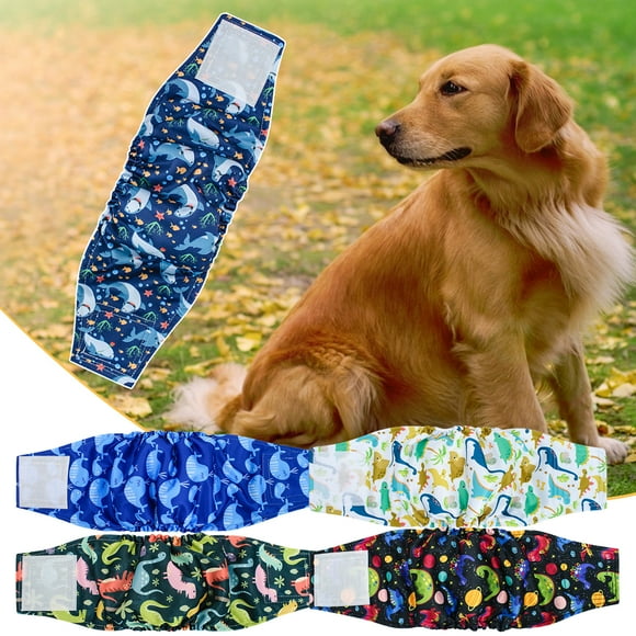 Trayknick Dog Diapers Dog Diapers Female Pet Premium Washable,Cartoon Graphic Print Fastener Tape High Absorbency Dog Diapers Female and Male Dog Diapers Puppy Essentials 1 Pc