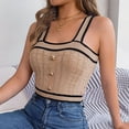 thumbnail image 4 of Mittory Summer Button Front Sweater Vest for Women Square Neck Sleeveless Strap Casual Loose Fit Rib Knit Cropped Tank Tops, 4 of 8