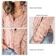 thumbnail image 4 of Camisas con cuello en V y botones para mujer, camisas de manga larga con solapa suave, holgadas, informales, elegantes, para oficina, citas, trabajo, compras, 4 of 5