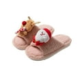 thumbnail image 5 of Pantoufles d'Intérieur et d'Extérieur pour Femmes, Mode Décontractée, Hiver, Noël, en Molleton, Chaudes, Couleur Unie, Bout Rond, Plates, 5 of 5