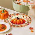 thumbnail image 5 of Pumpkin Maple Leaf Placemats, Vintage Fall Harvest Round Heat Insulated Placemats for Thanksgiving Party Catering Decorations, 5 of 6