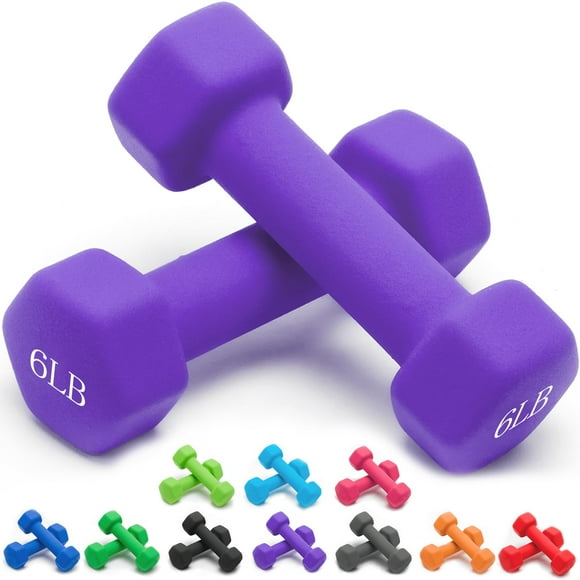 Portzon 10 Opciones De Colores Compatibles Con El Juego De 2 Mancuernas De Neopreno De 1 A 18 Libras Antideslizantes Con Forma Hexagonal