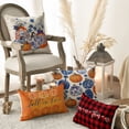 thumbnail image 4 of Sm:)e Set of 4 Fall Pillow Covers 18x18 Inch - Autumn Decorative Throw Pillowcases with Pumpkins Chinoiserie Grandmillennial, 4 of 7