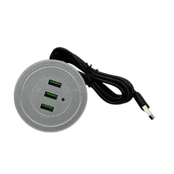RUISINERY Recessed Double USB Charging Station 3 Outlets 170CM Cable Type B Plug For Tablets Phones Electronics