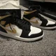 thumbnail image 3 of Size 9.5 - A i r-Jor-dan 1 Mid Black University Gold, 3 of 4