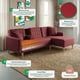thumbnail image 3 of Sala Modular Reversible Makora Kendall Con Memory Foam, Color Rojo, Lino Respaldo Reclinable De 3 posiciones., 3 of 9