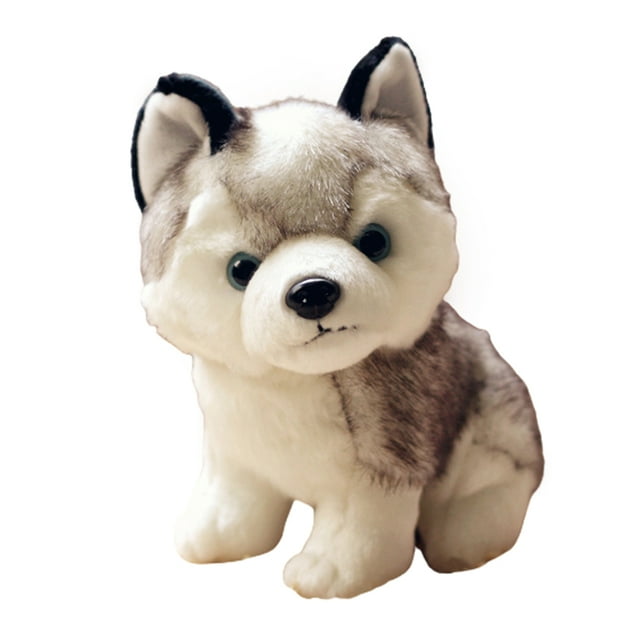 18 CM Husky Peluches Simulación Perro Mascota Peluche Juguete Multiusos Encantador Cachorro Muñeco de Peluche para Regalo de Cumpleaños Navidad Año Nuevo
