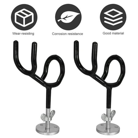 Worgeous Steel Rod Fishing Holder with Mounting Base for Drift Fishing in Black 2 Pieces