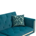thumbnail image 5 of Luccalily Accent Velvet Bed Sofa,Velvet Leisure Sleeper Comfy Sofa couch with 2 Throw Pillow, Accent Sofa Recliner,with 5 Rose Golden Metal Legs,Mid-Century Modern Velvet loveseat Sofa for Living Room, 5 of 17