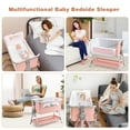 Babyjoy Bedside Crib with Adjustable Mattress, Portable Infant Travel