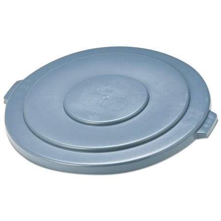 Rubbermaid Commercial Round Flat Top Lid, for 55-Gallon Round Brute Containers, 26 3/4", dia., Gray