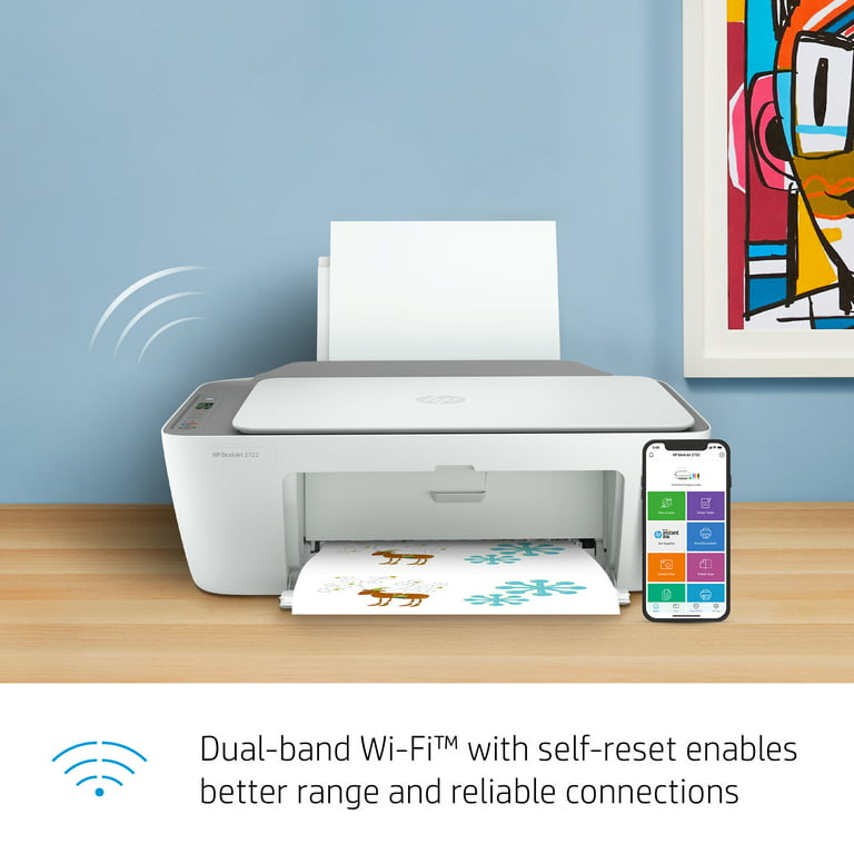 fingeraftryk jævnt cirkulære HP DeskJet 2722 All-in-One Printer, White - Walmart.com